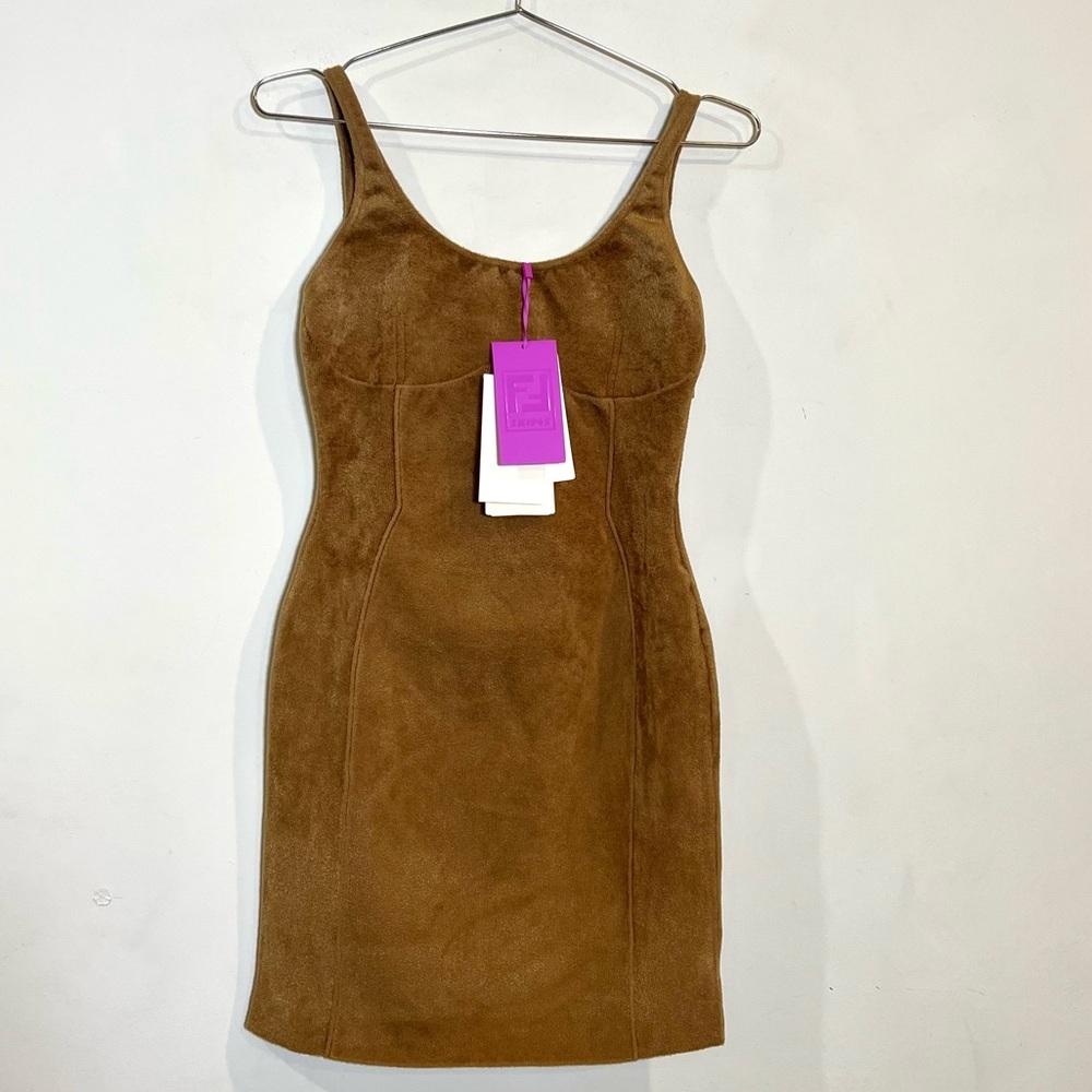 Fendi x Skims brown/tan velvet knit dress size 42 (US 6) NEW! New with tags! - Picture 4 of 16